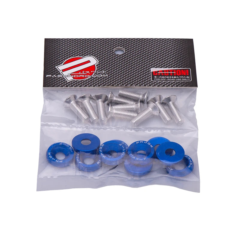 10x Eloxierte Unterlegscheiben mit Senkkopfschrauben