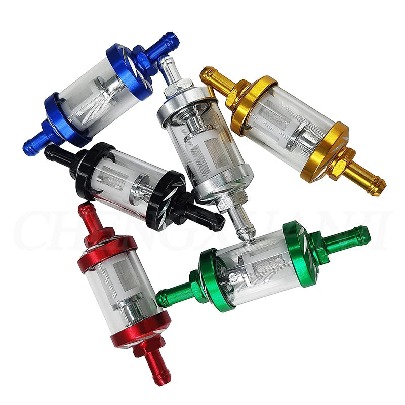 CNC Benzinfilter eloxiert 6mm 7mm 8mm für Simson S50 S51 S70 S53 SR50 Spatz Star Sperber Habicht MZ ETZ TS ES ETS 125 150 NSU Max Lux Kreidler Hercules Tuning Filter